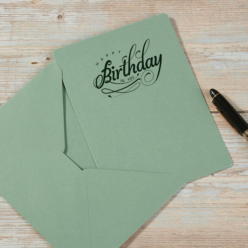 Wishop A7 Colorful Envelopes and Blank Cards 24 Pieces A7 Envelopes and 24 Pieces 5x7 Colorful Flat Cards for Weddings, Invitations, Birthday, Baby Shower (Sage Green) - Image 3